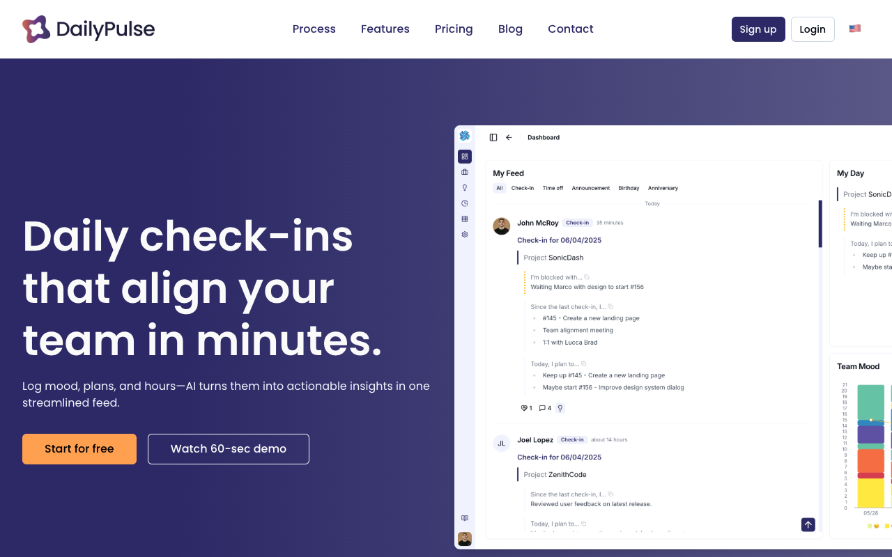 Daily Pulse - A team enablement platform that enhances alignment and productivity
