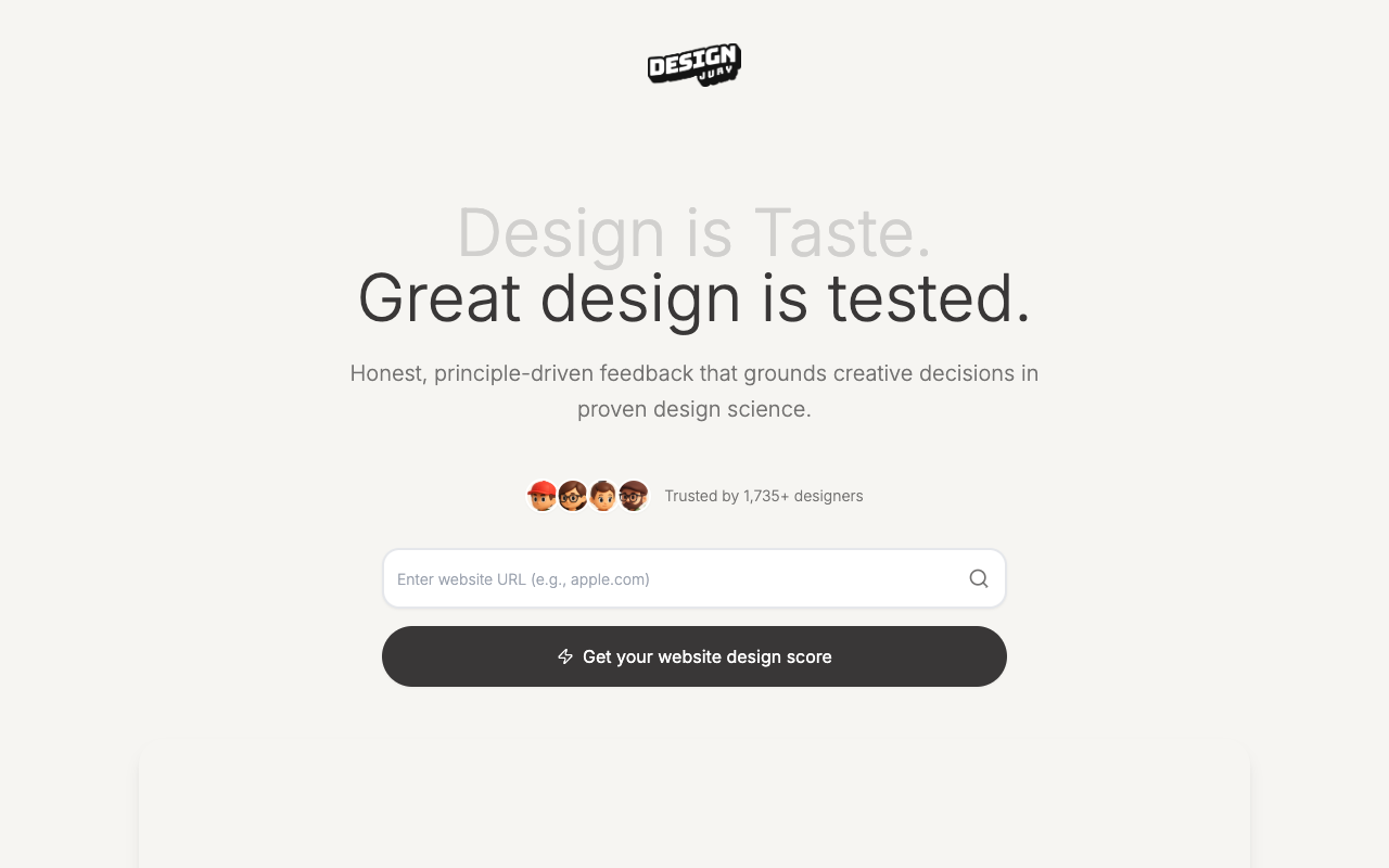 Design Jury - Get instant design scores and feedback for any website