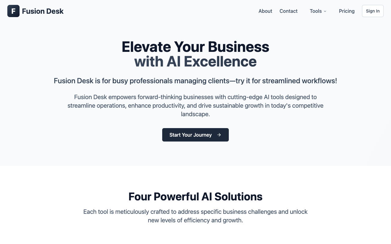 Fusion Desk - Grow your business with 4 AI-powered tools in one workspace