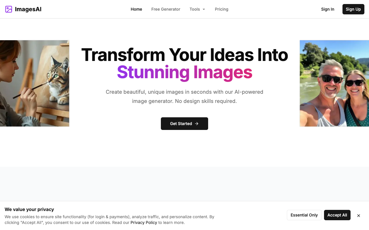 ImagesAI - An AI-powered image generator that creates unique and realistic images in seconds
