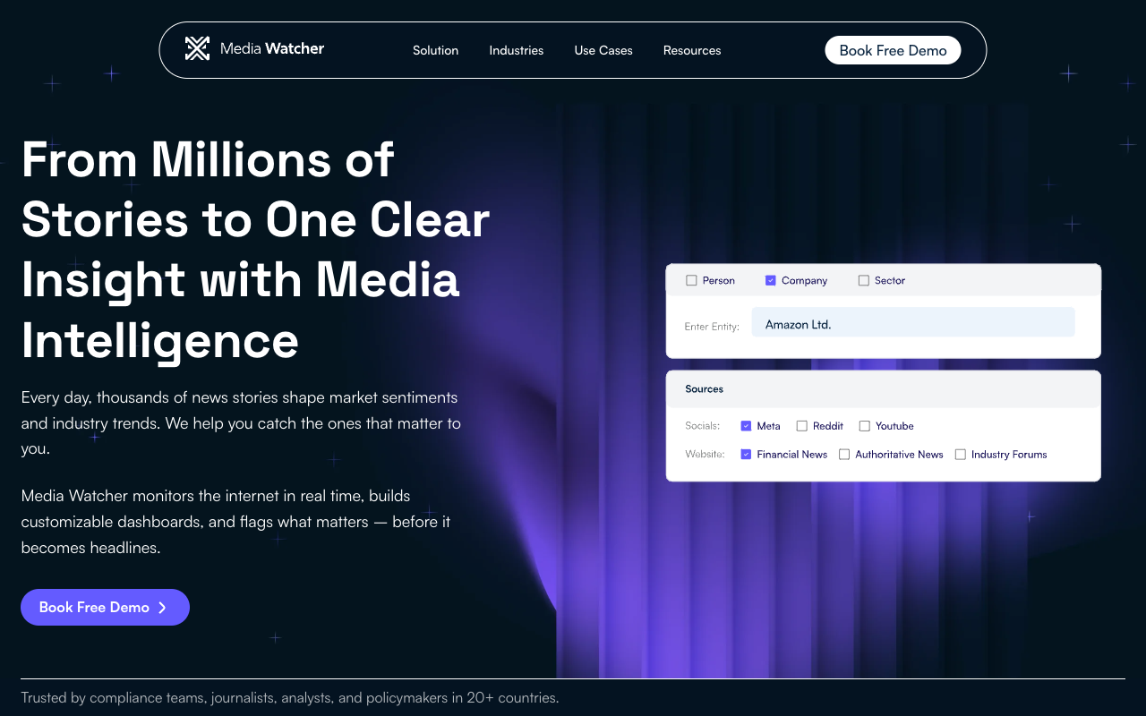Media Watcher - The leading media intelligence tool for real-time sentiment tracking