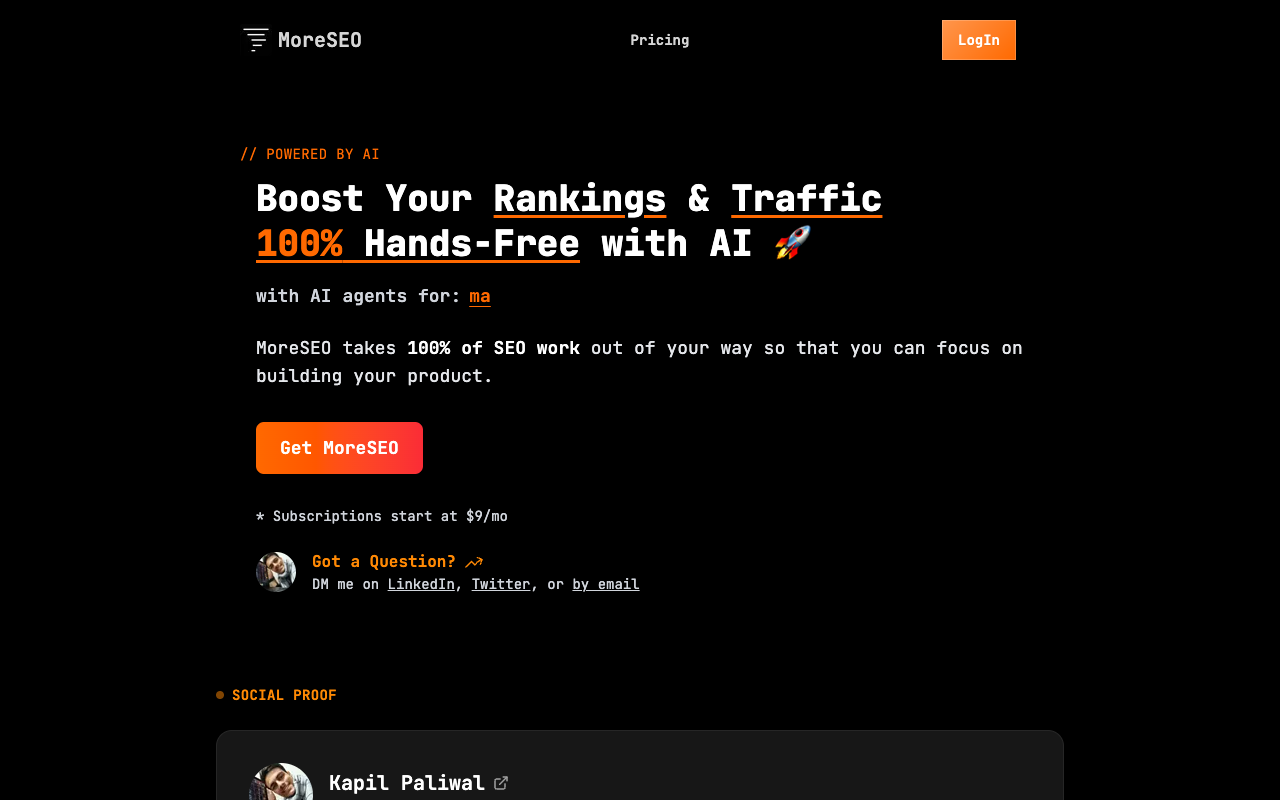 MoreSEO - An AI tool that boosts your website rankings and traffic effortlessly