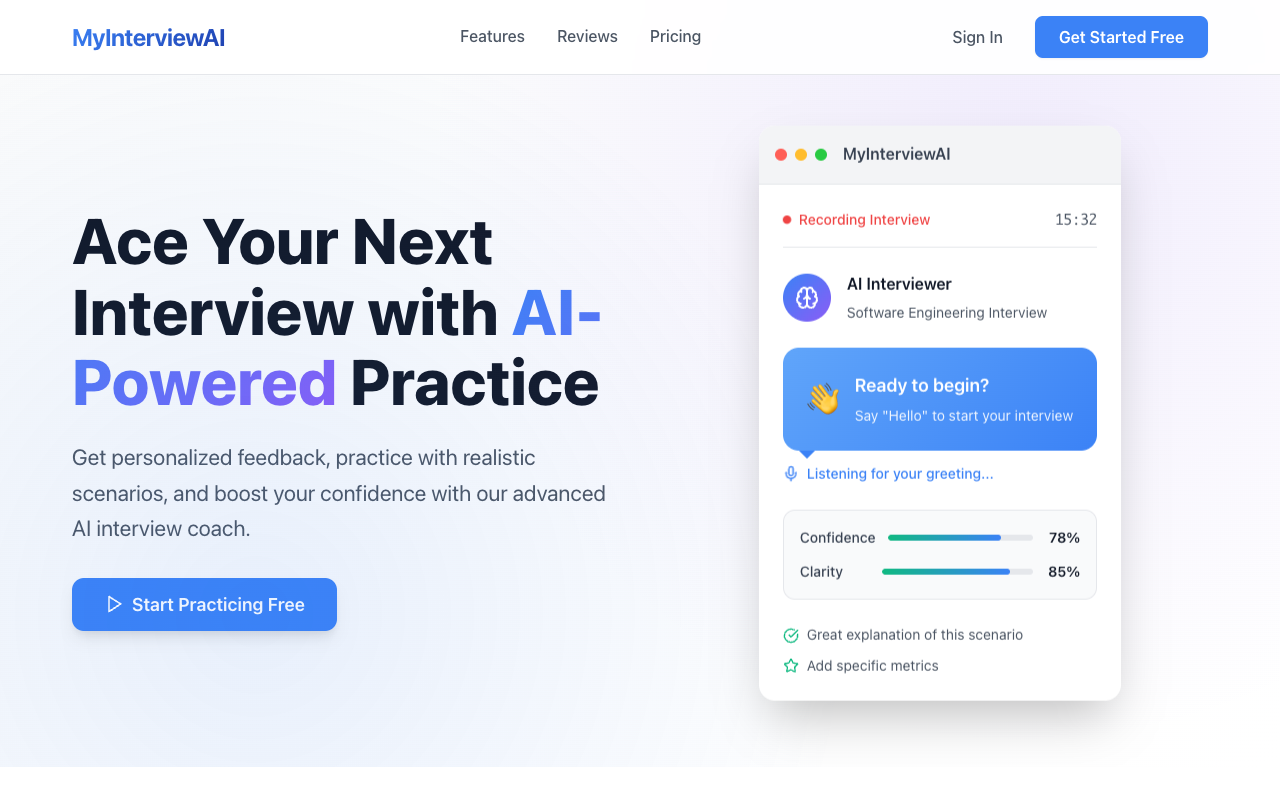 MyInterviewAI - A smarter way to nail your next interview