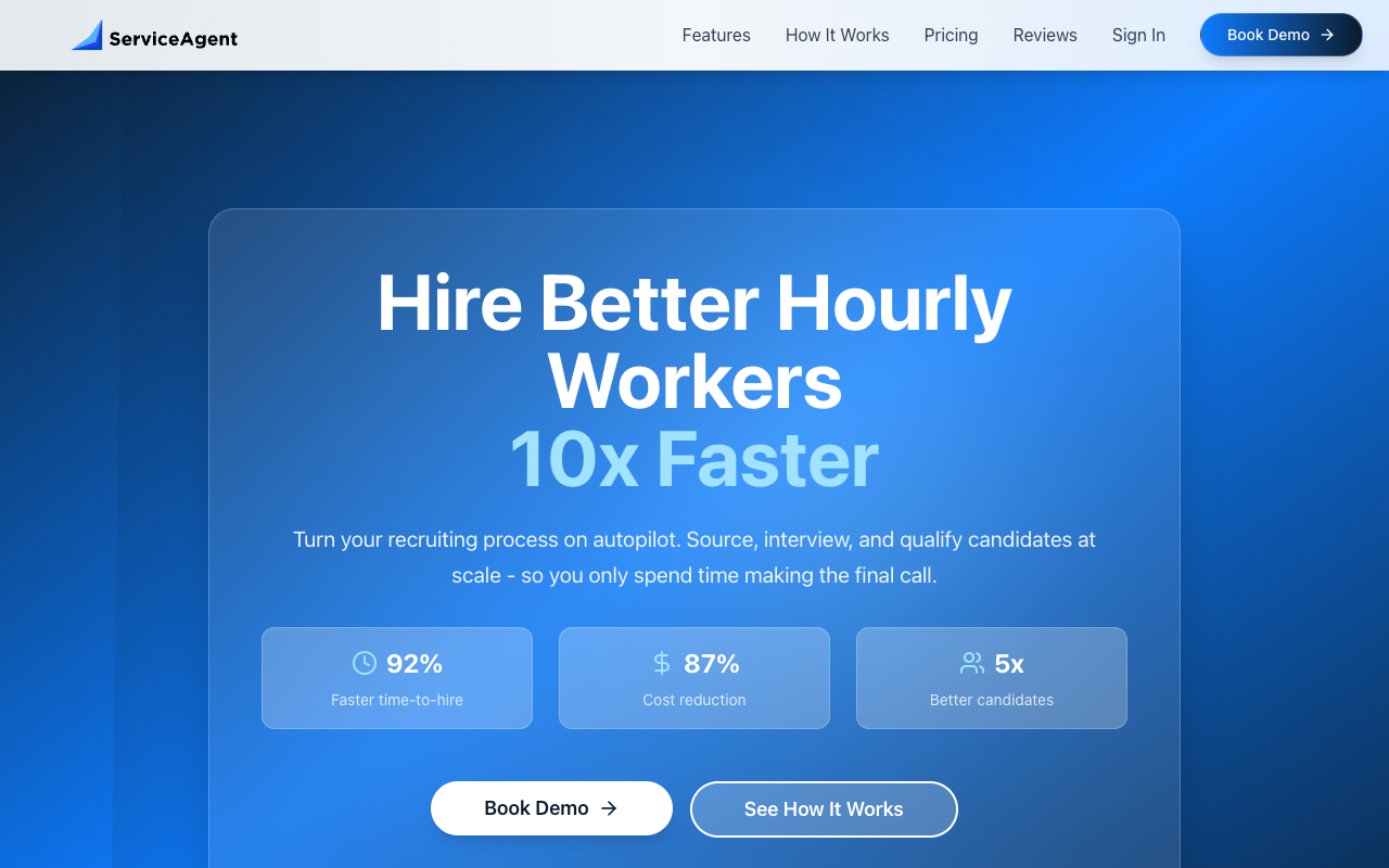 ServiceAgent - An AI tool that automates hiring for hourly roles AI hiring recruitment