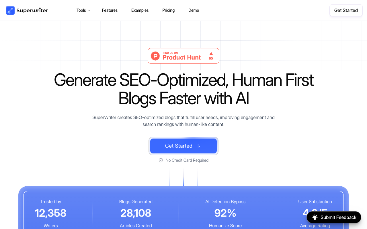 SuperWriter AI - Create SEO-Optimized Blogs Quickly and Easily