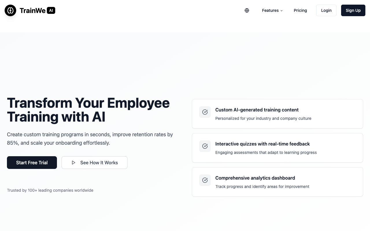TrainWe AI - Transform Your Employee Training with AI