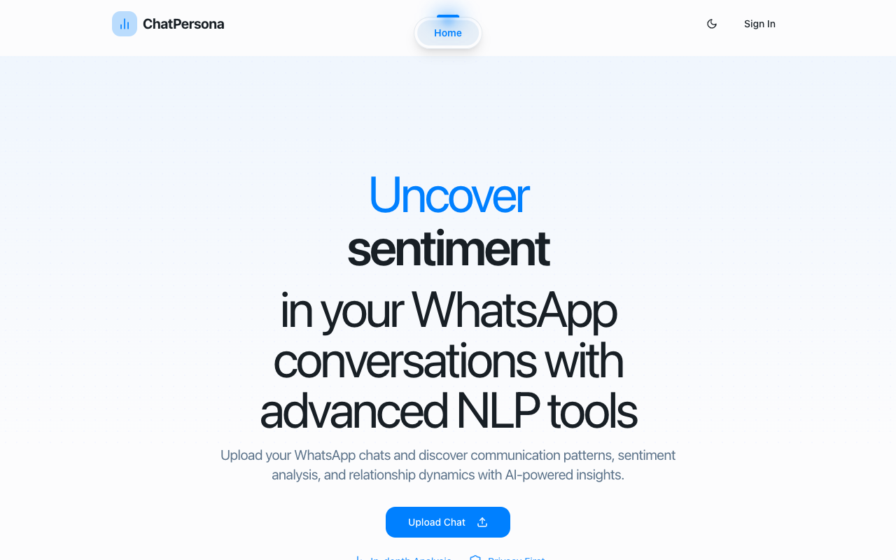 ChatPersona - AI-powered analysis of your WhatsApp conversations
