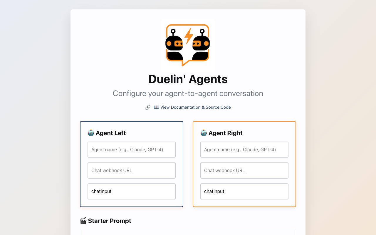 Duelin’ Agents - Watch two AI agents debate and create in real-time AI chat real-time