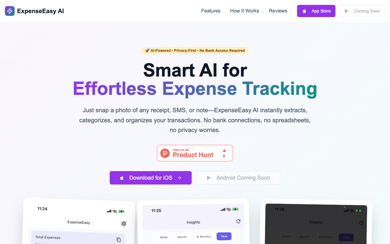 ExpenseEasy AI - The smartest way to track your expenses effortlessly
