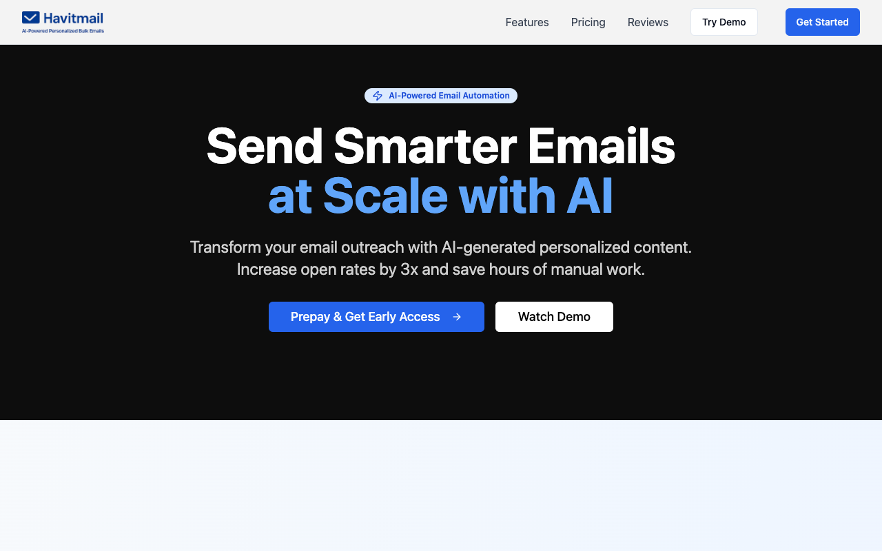 Havitmail - An AI-powered platform for sending personalized bulk emails