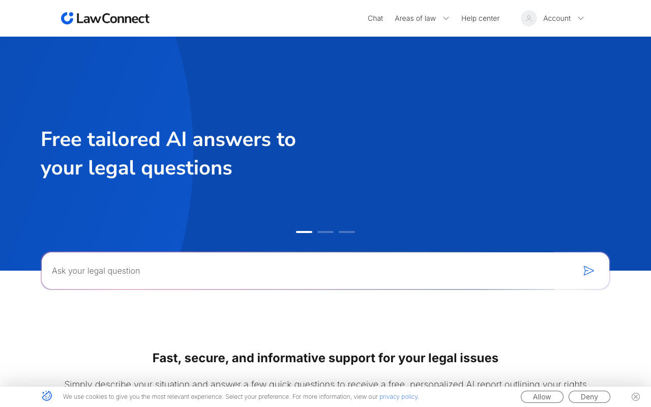 LawConnect - Get free tailored AI answers to your legal questions legal AI assistance