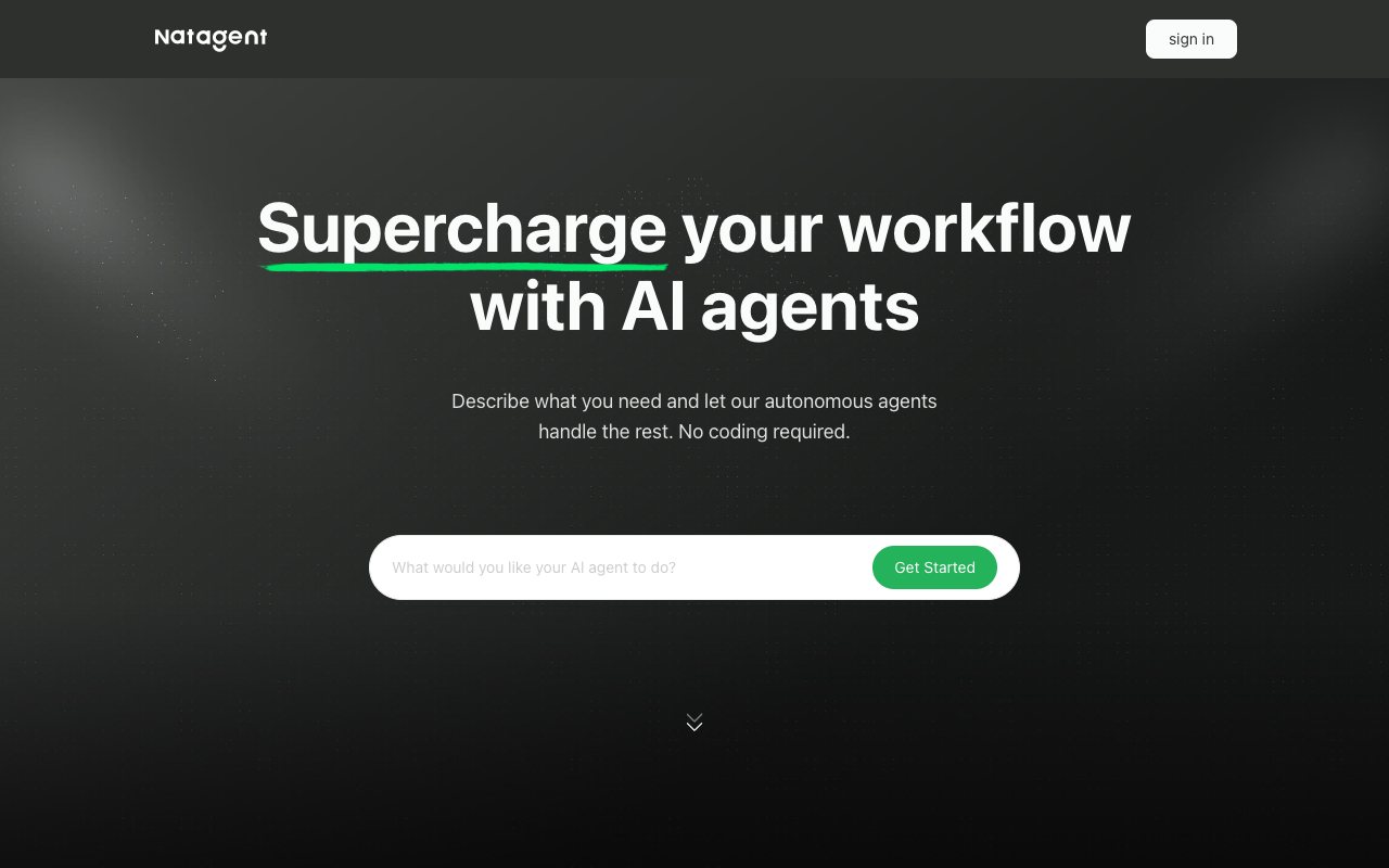 NatAgent - Supercharge your workflow with AI agents AI automation productivity