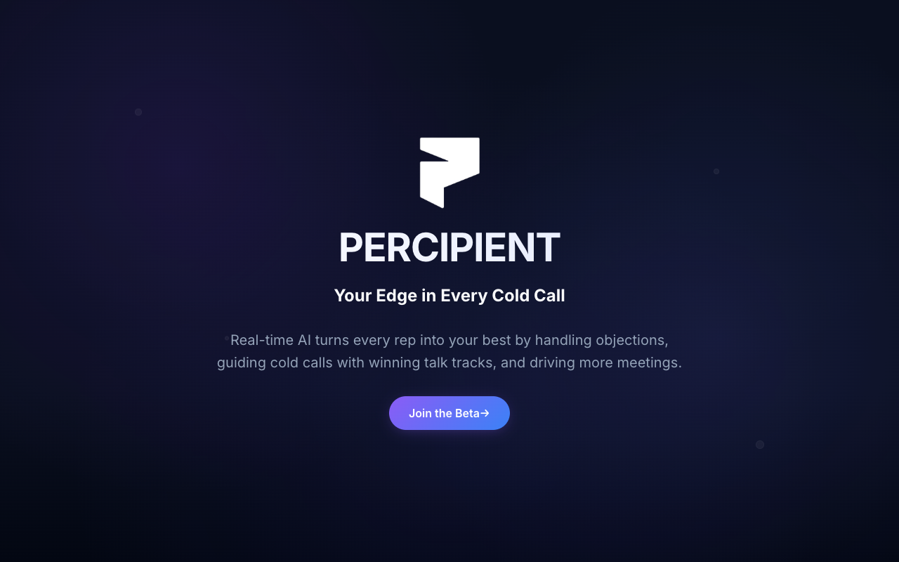 Percipient - An AI-powered platform that enhances cold calling with real-time guidance AI sales cold-calling