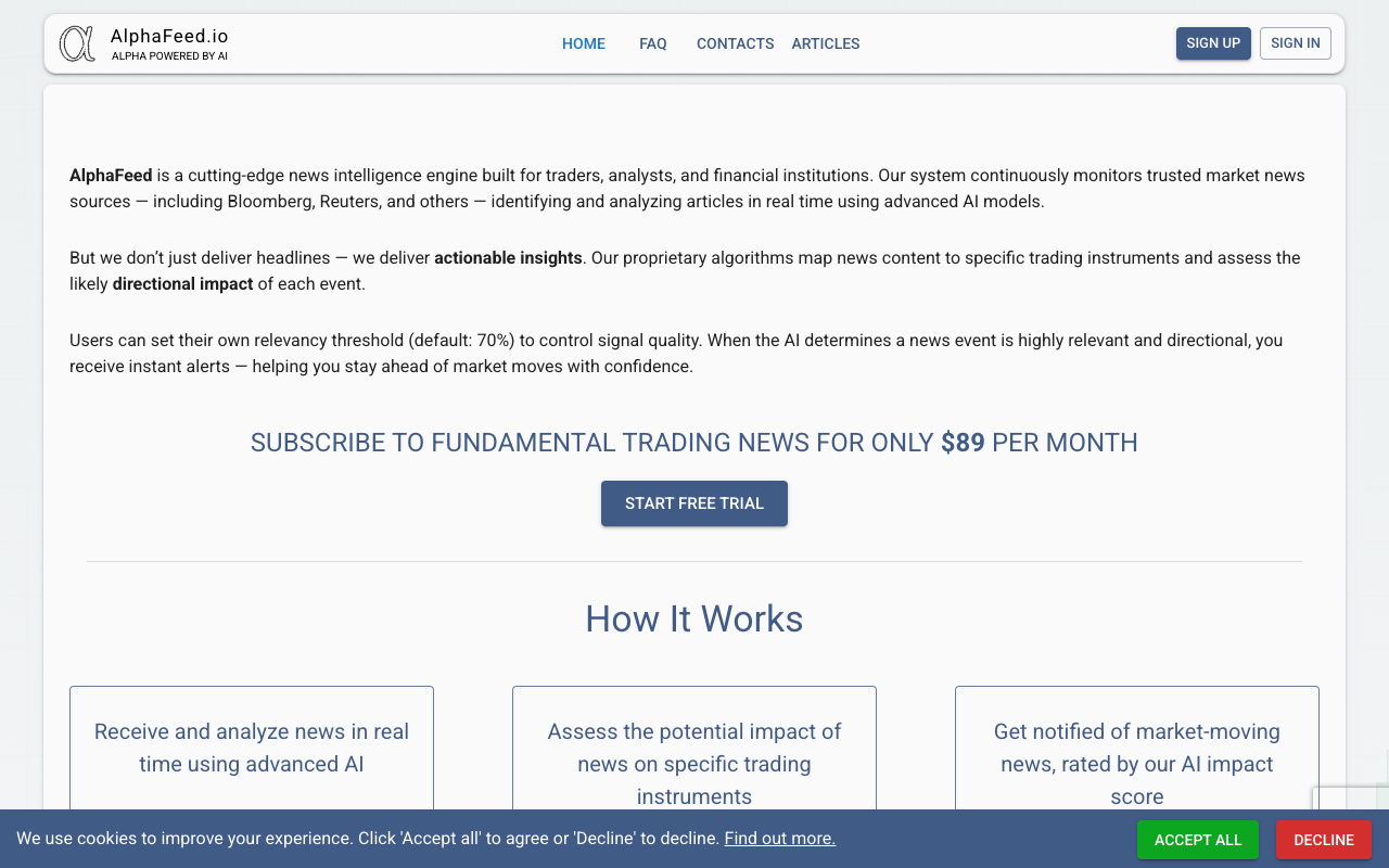 AlphaFeed.io - AI-driven insights from real-time market-moving news