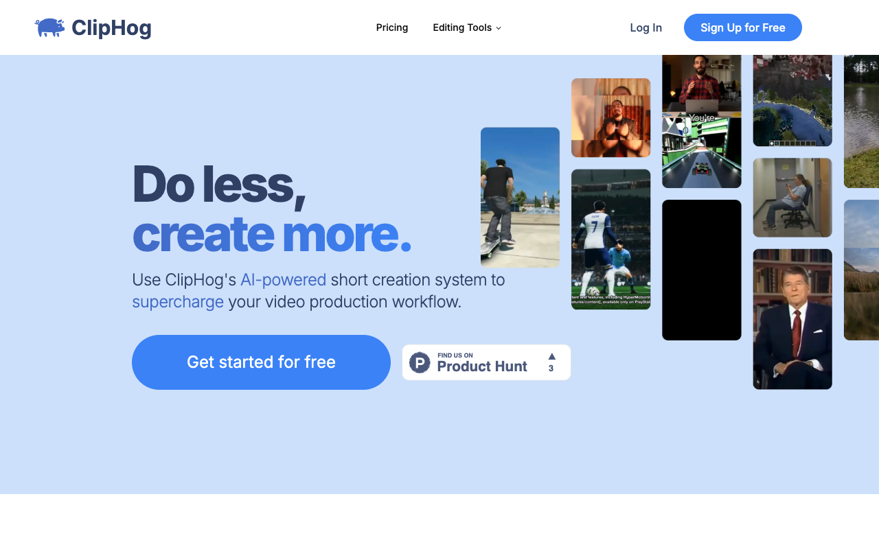 ClipHog - Lightning Fast AI Short Video Generation for Podcasts