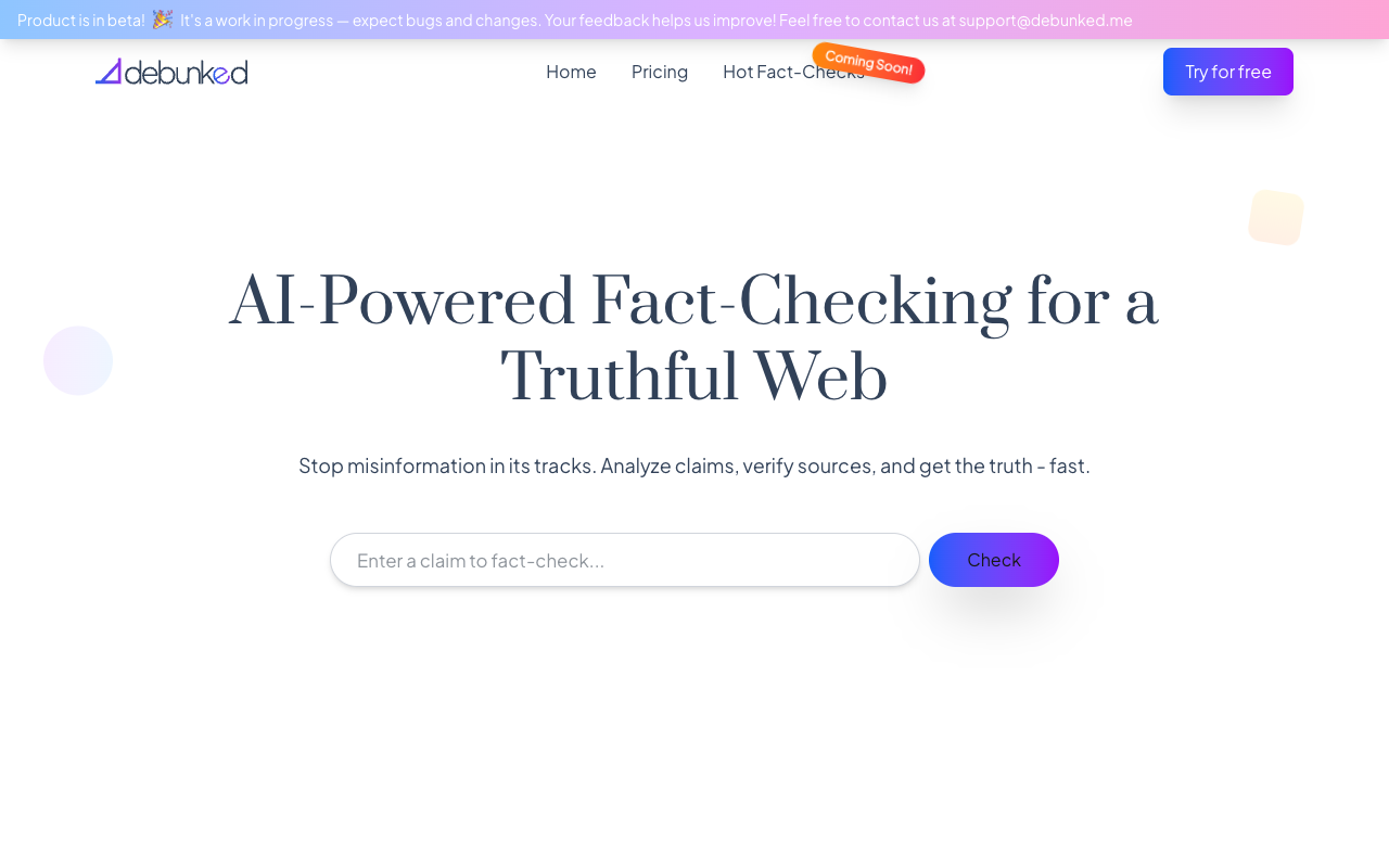 debunked - Instant AI-powered fact-checking for accurate information