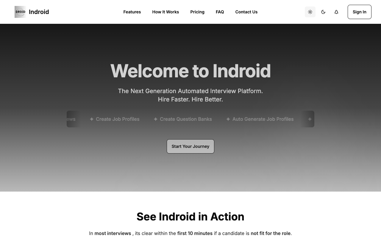 Indroid - An AI-powered platform that automates interviews for everyone