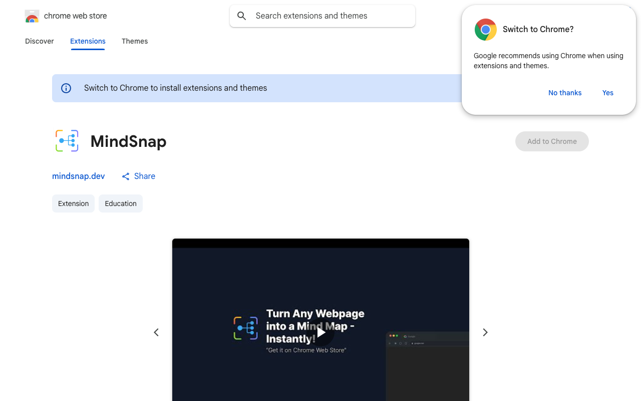 MindSnap - Instantly turn web content into interactive AI mind maps