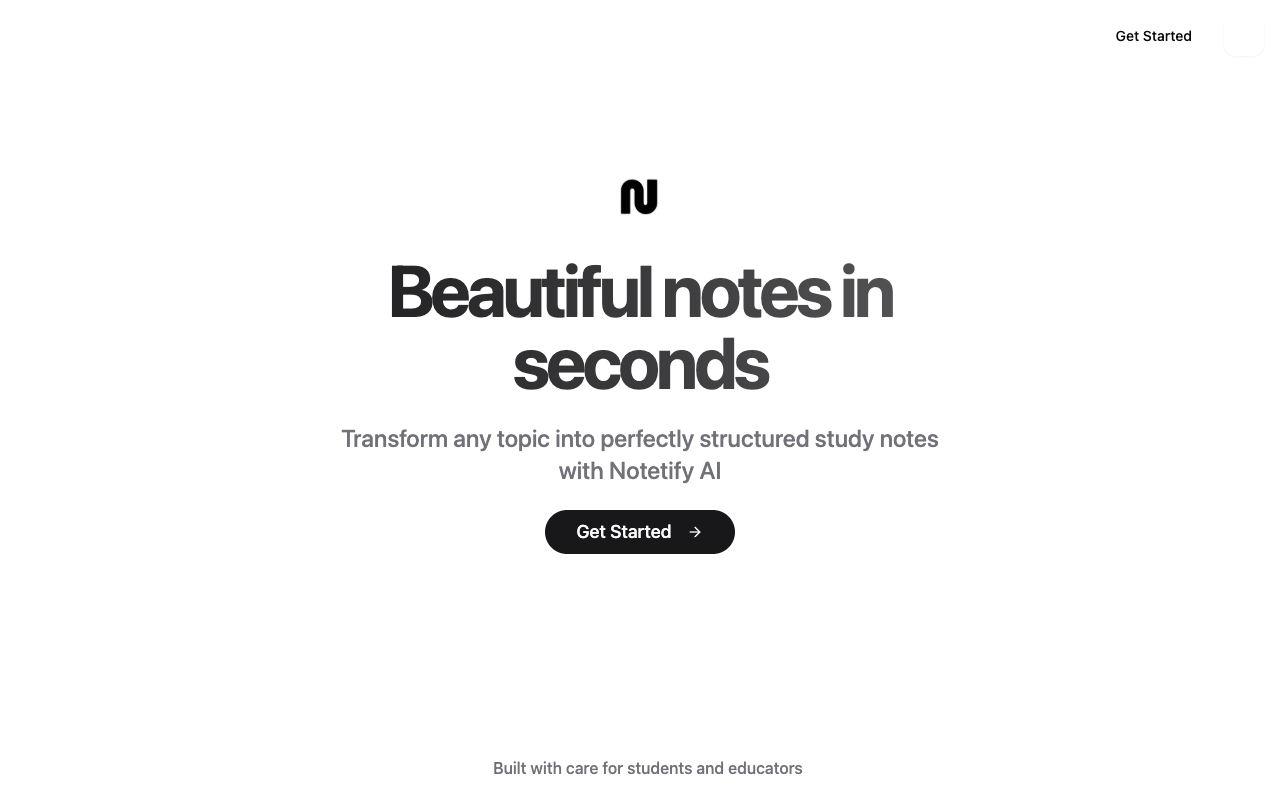 Notetify AI - An AI-powered study note generator that helps students and educators create notes instantly