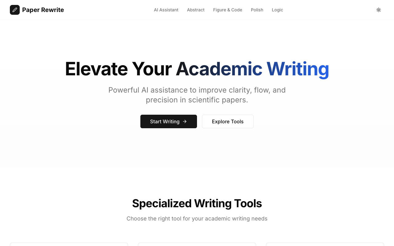 Paper Rewrite - An AI-powered assistant to enhance your academic writing