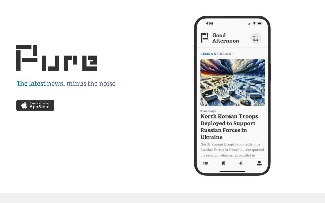 Pure - News: AI-powered summaries for the discerning mind