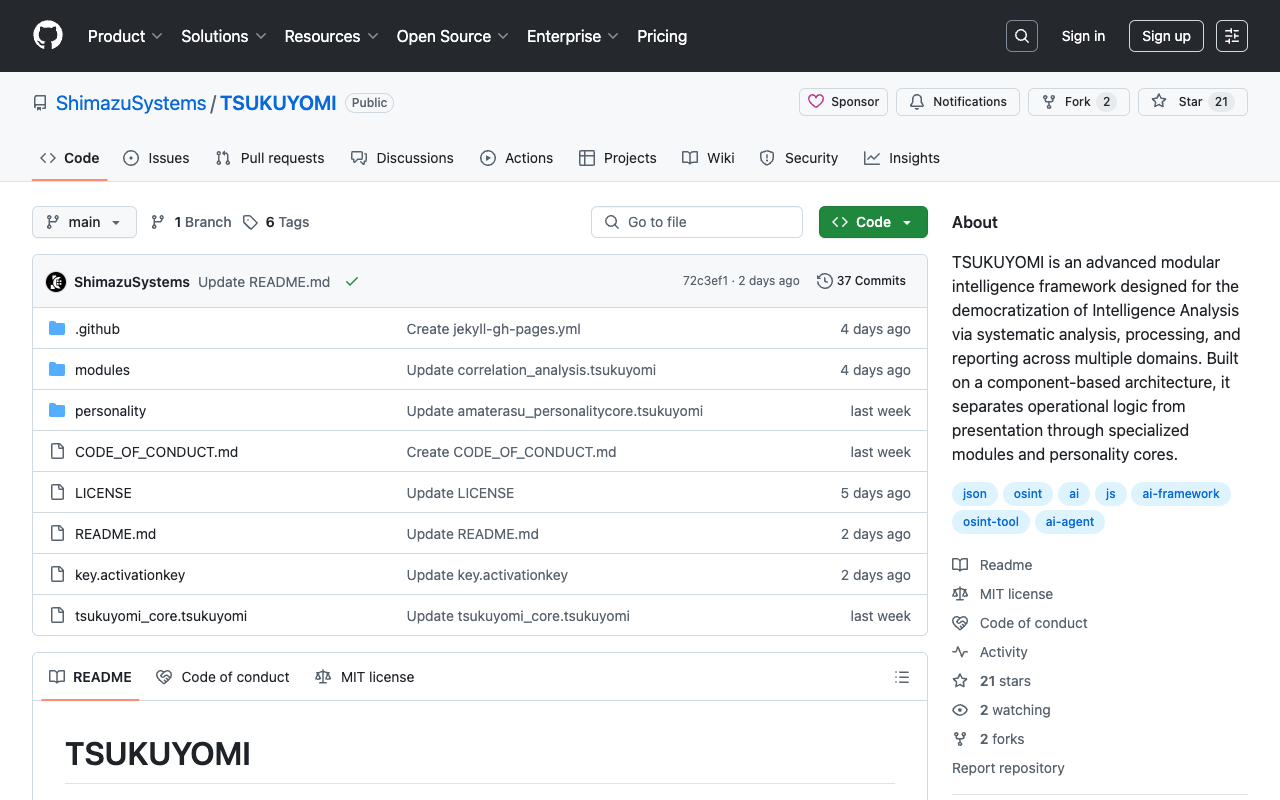 TSUKUYOMI - An advanced modular intelligence framework for democratizing intelligence analysis