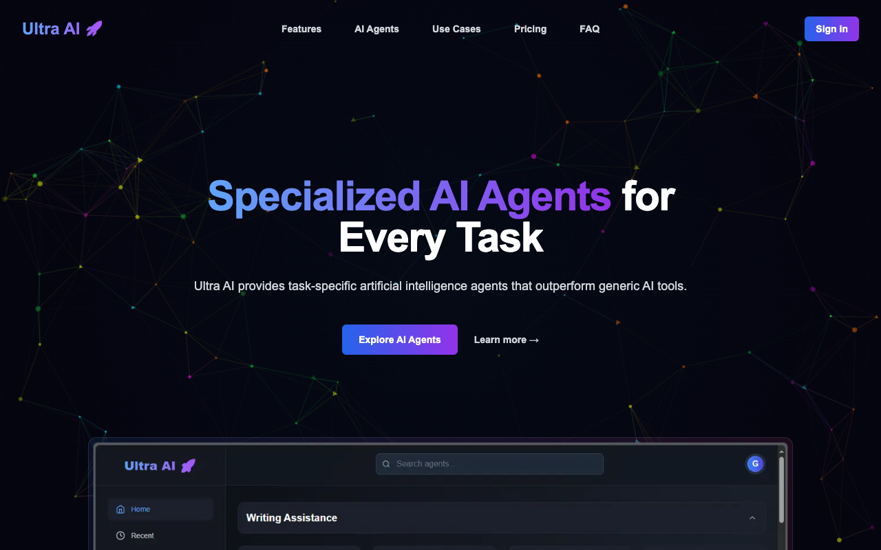 Ultra AI - Specialized AI Agents for Every Task to Boost Your Productivity AI productivity automation