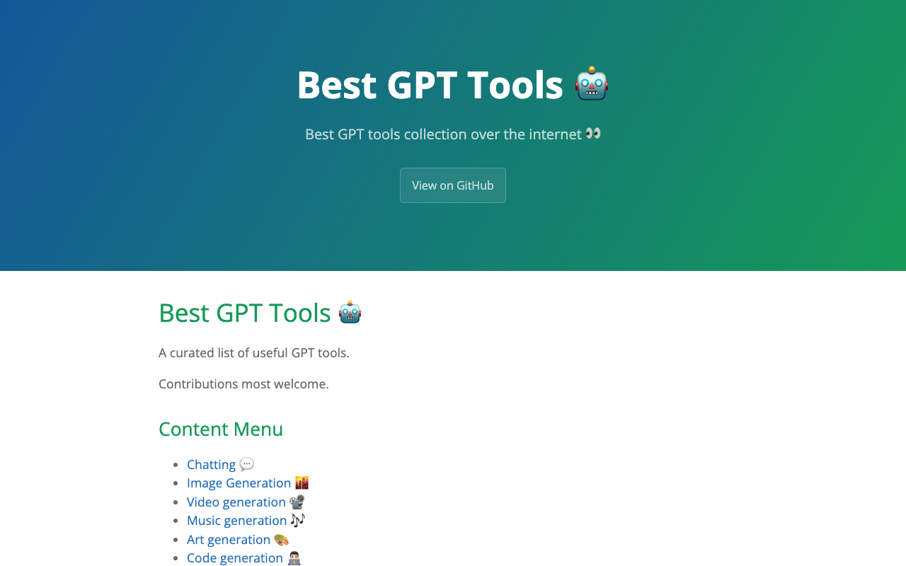 1gpt - A comprehensive collection of the best GPT tools available online GPT AI tools