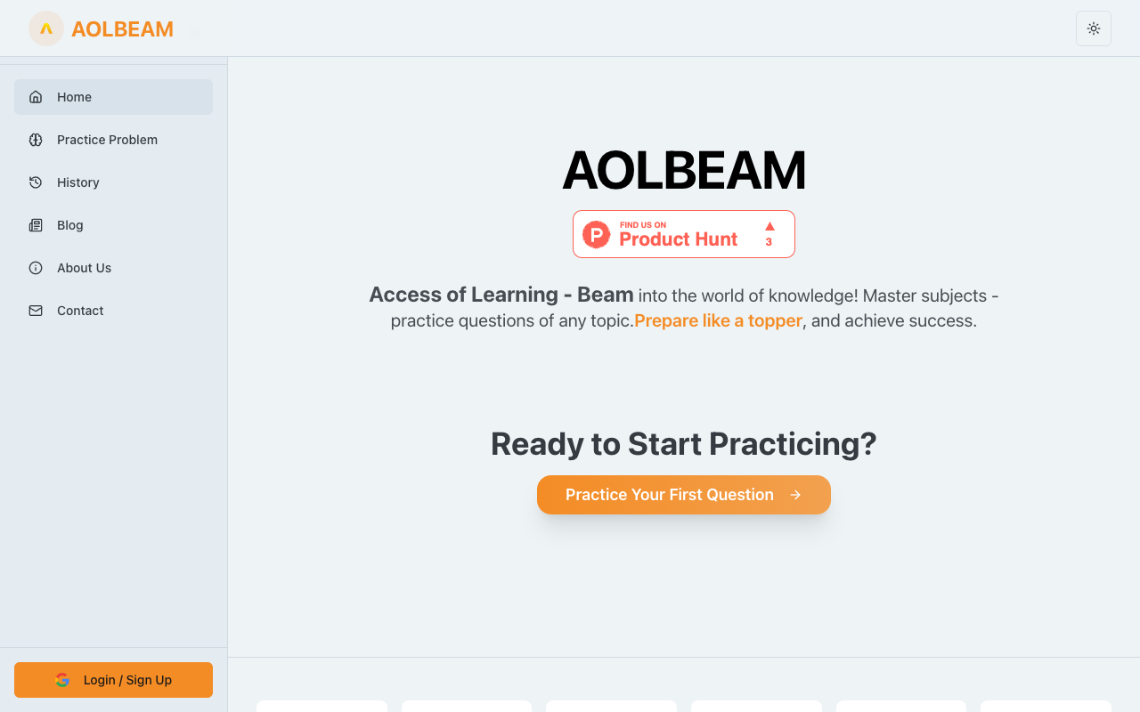 AOLBeam - Your AI learning assistant for mastering exam preparation AI exam-preparation learning