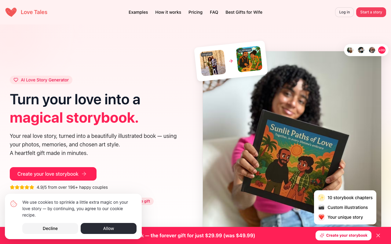 Love Tales - Create a personalized illustrated love story from your relationship
