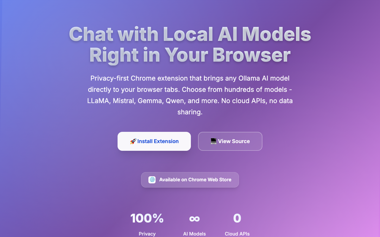 Ollama Client - Chat with local LLMs right inside your browser