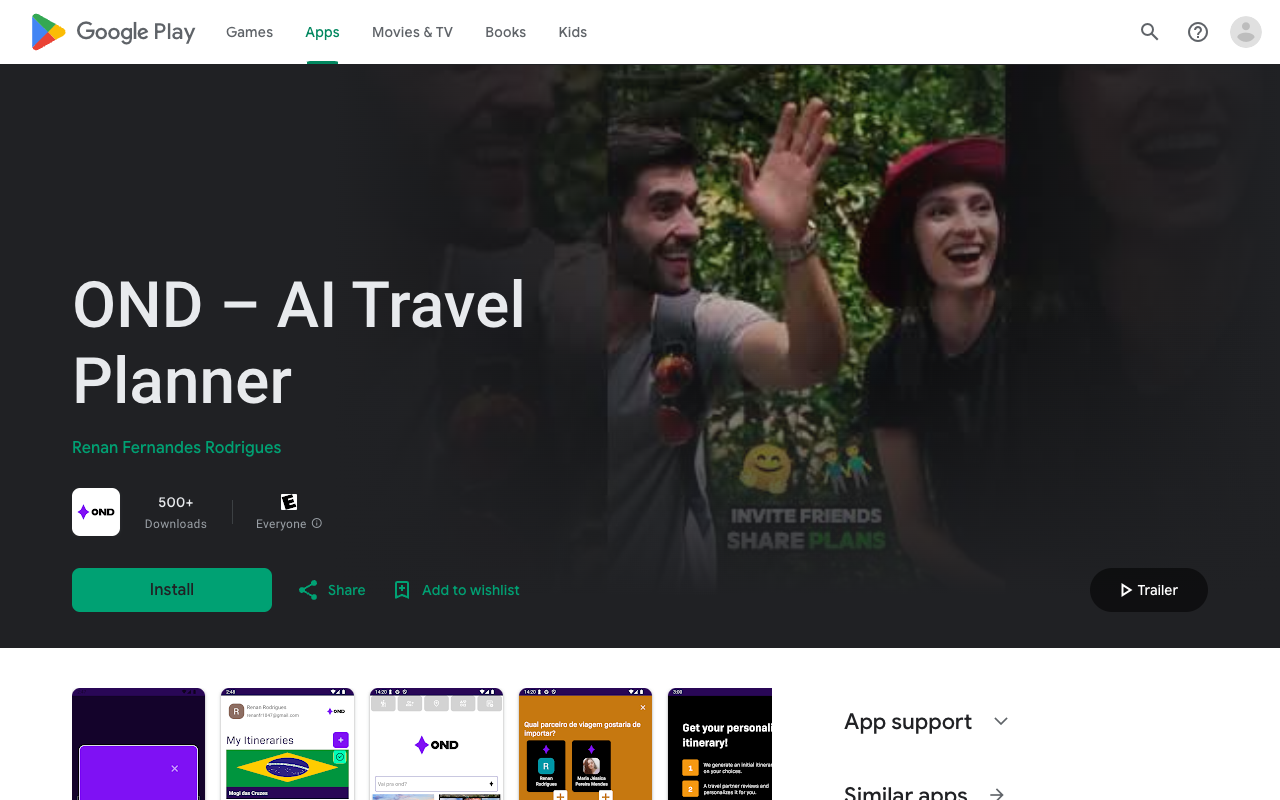 OND - AI Travel Planner: Stress-free travel planning with AI-generated itineraries travel AI itinerary