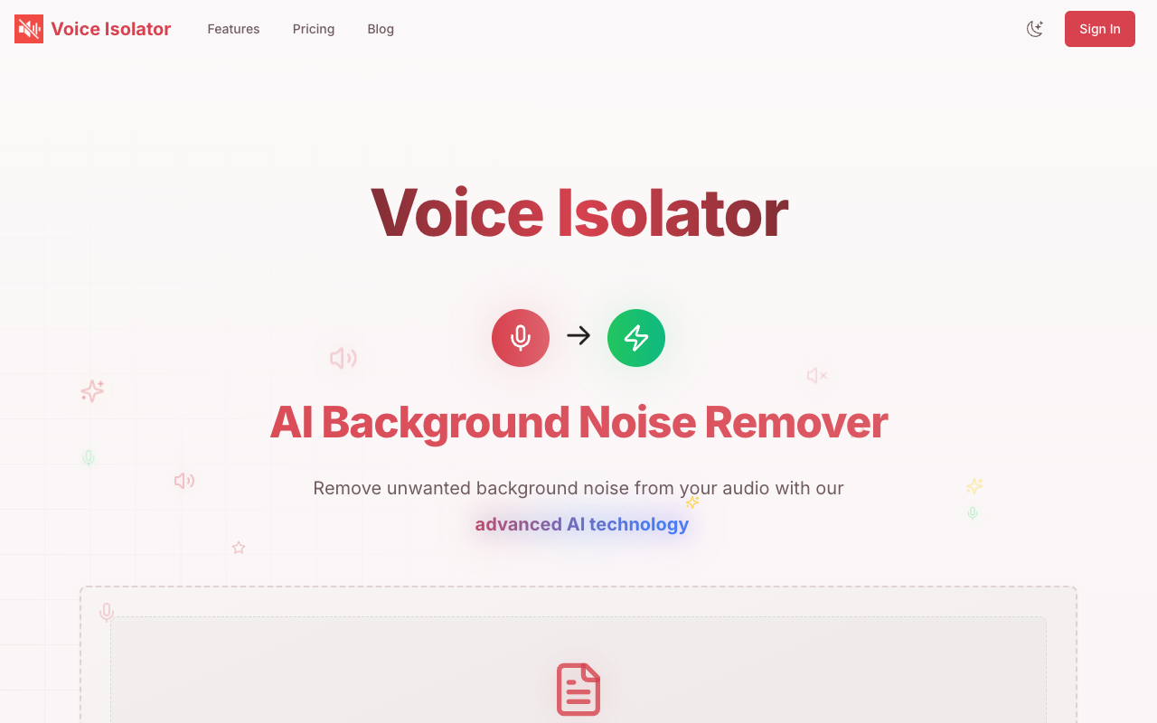 Voice Isolator - An AI tool to remove background noise and enhance audio clarity