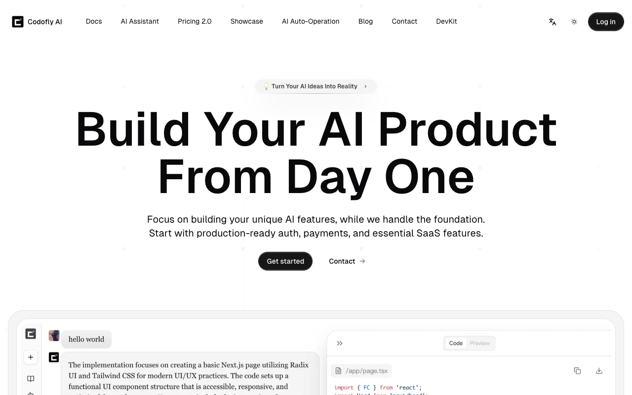 Codofly AI - A comprehensive AI SaaS starter template for building production-ready applications AI SaaS development