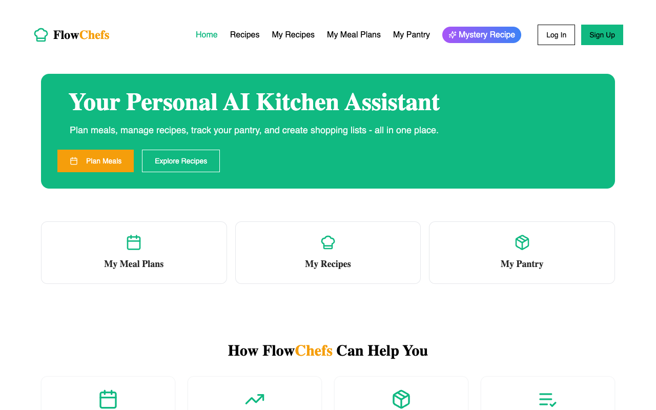 FlowChefs - An AI-powered meal planner for smarter cooking and shopping meal-planning AI nutrition