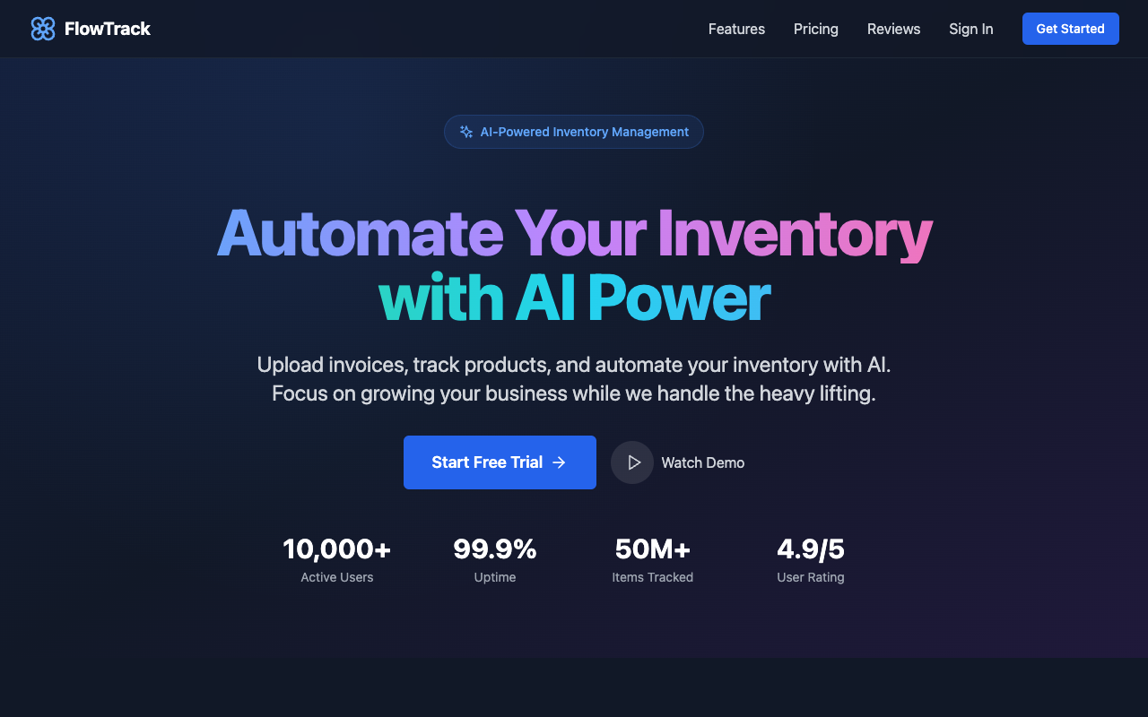 FlowTrack - An AI-powered inventory management tool that simplifies stock tracking