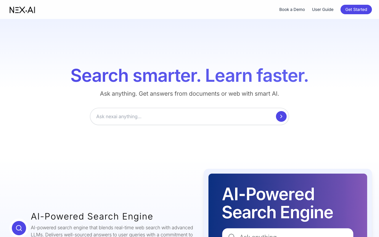 NexAI - An AI-powered search and research assistant that provides real answers to your questions