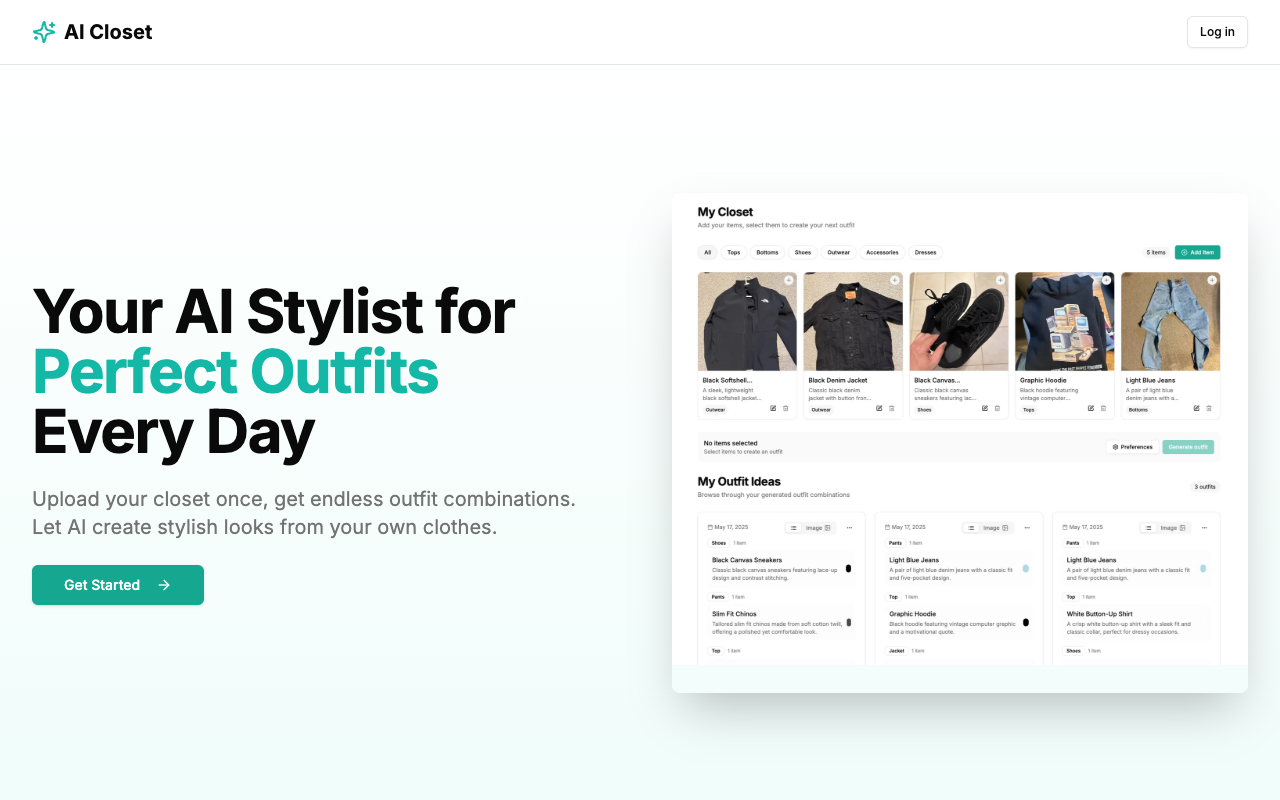 AI Closet - Your AI Stylist that Helps You Create Perfect Outfits from Your Own Clothes