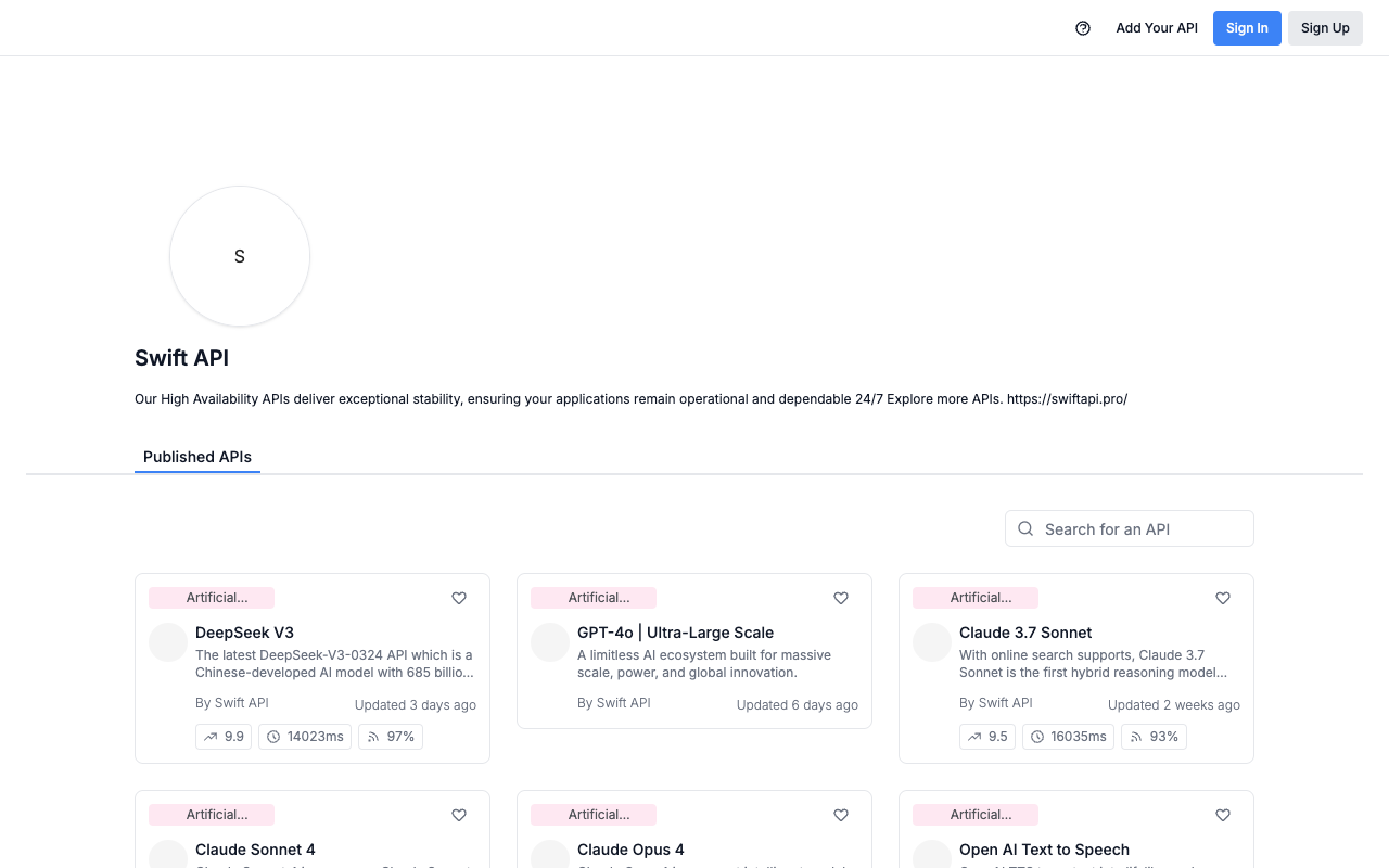 AI Models APIs - Access high availability AI models like ChatGPT and Claude 3