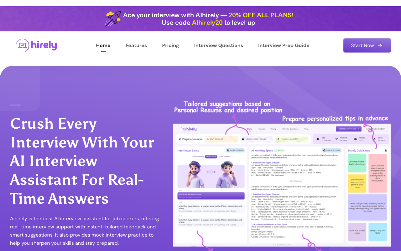 Aihirely - The best AI interview assistant for technology and finance