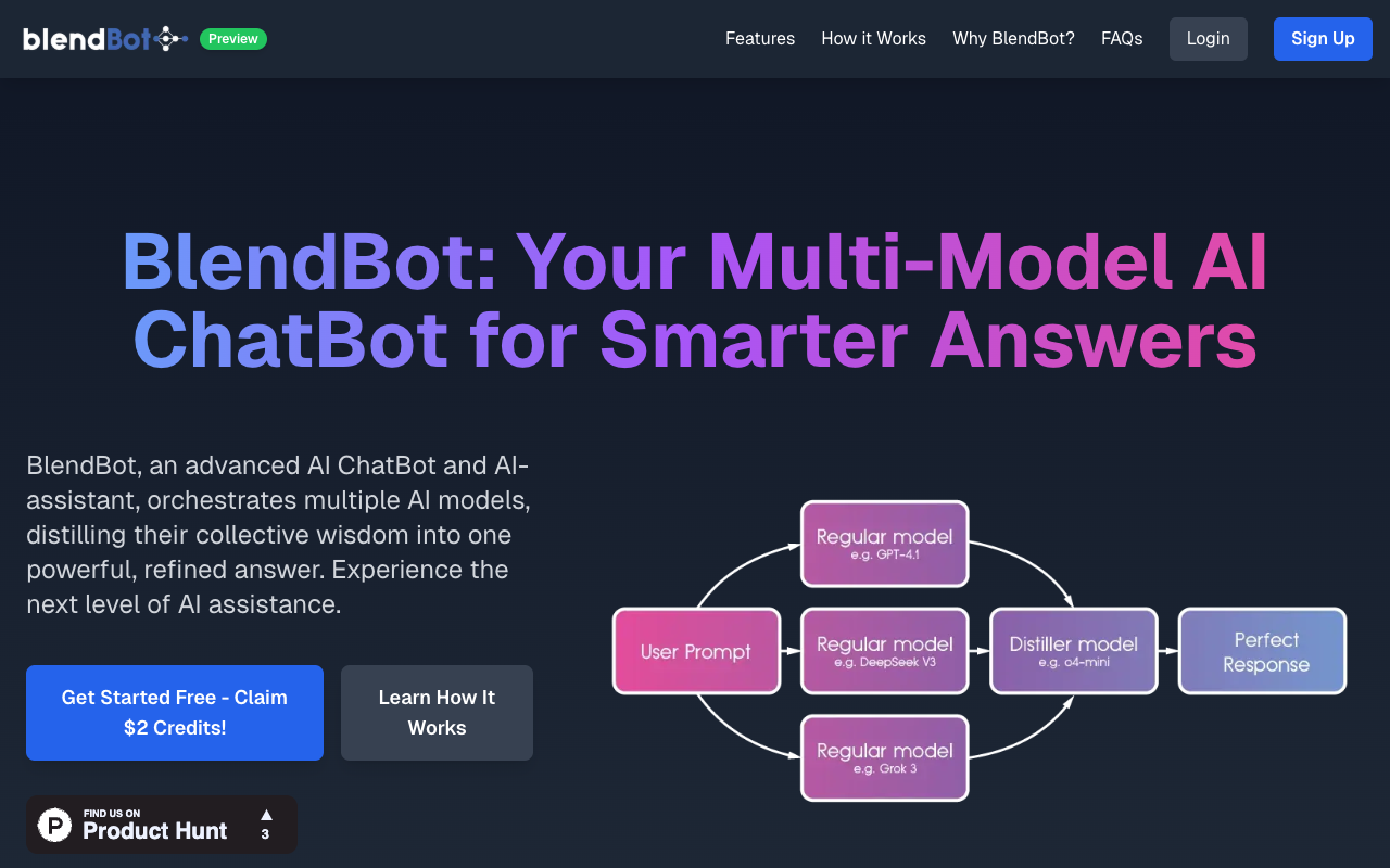 BlendBot - An advanced AI assistant that combines multiple AI models for smarter answers