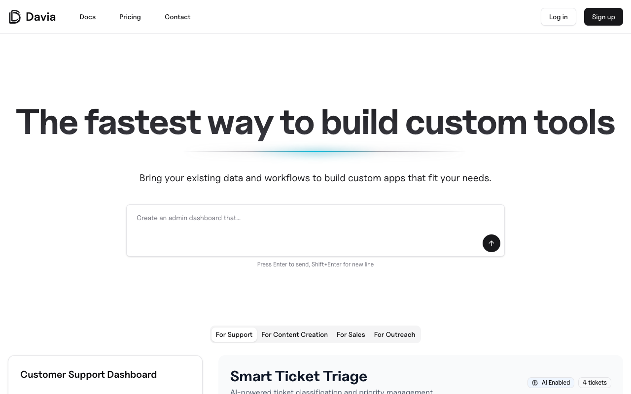 Davia - The fastest way to build powerful apps that connect to your data