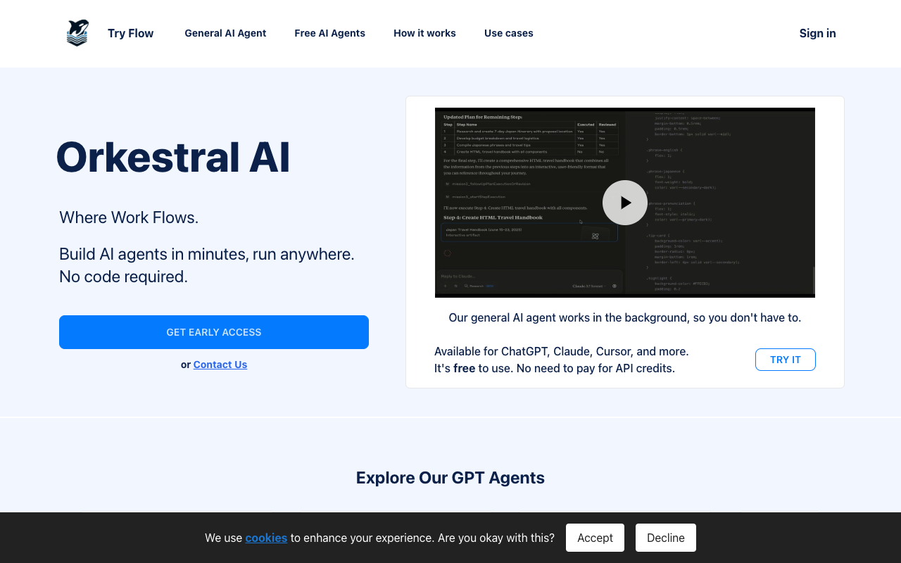 General AI Agent by Orkestral AI - The first portable, customizable General AI Agent
