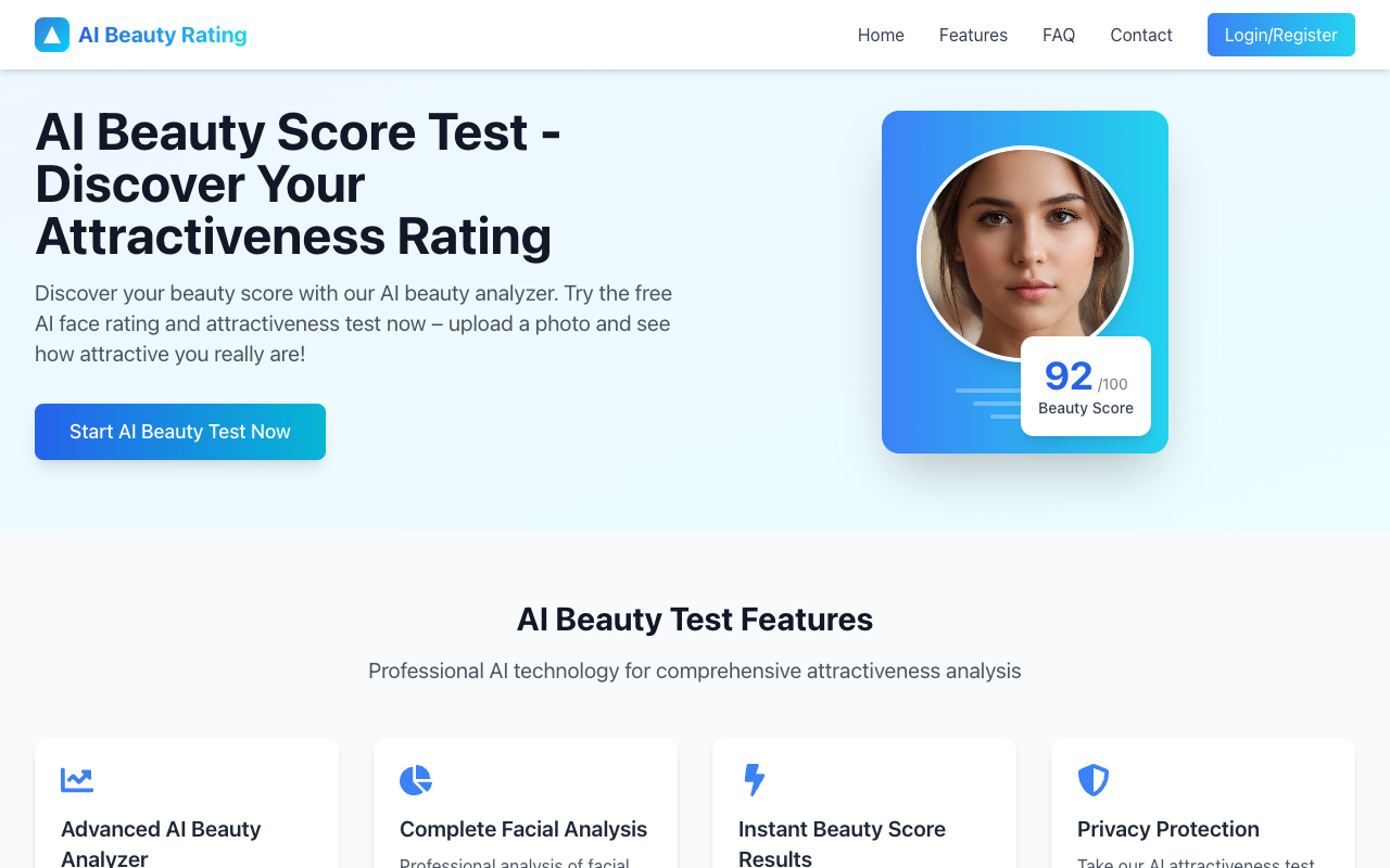 AI Beauty Rating - Discover Your Attractiveness Score with Our Free Face Rating Tool