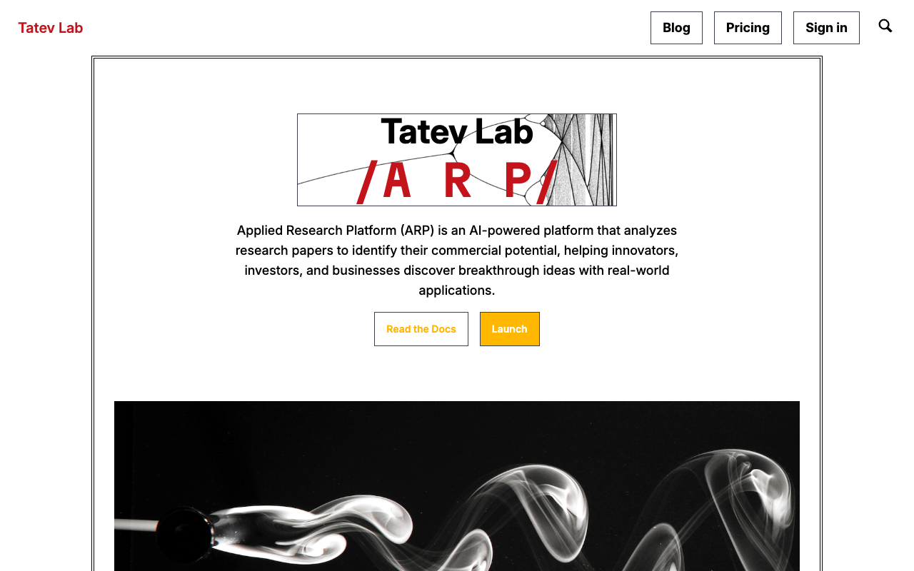 Applied Research Platform - An AI tool that helps you find business ideas from scientific research