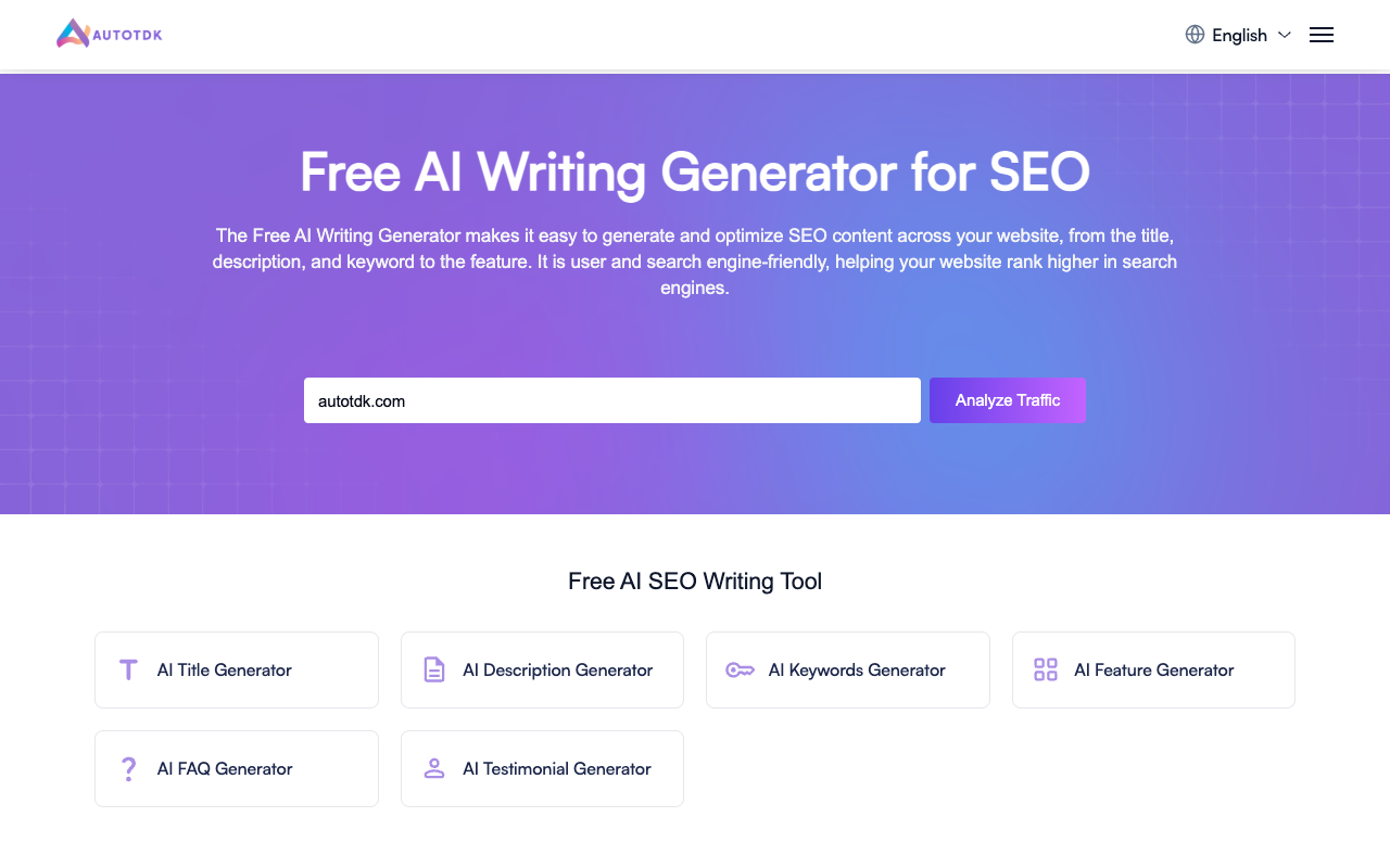 AutoTDK - Comprehensive tools to check and optimize your SEO content