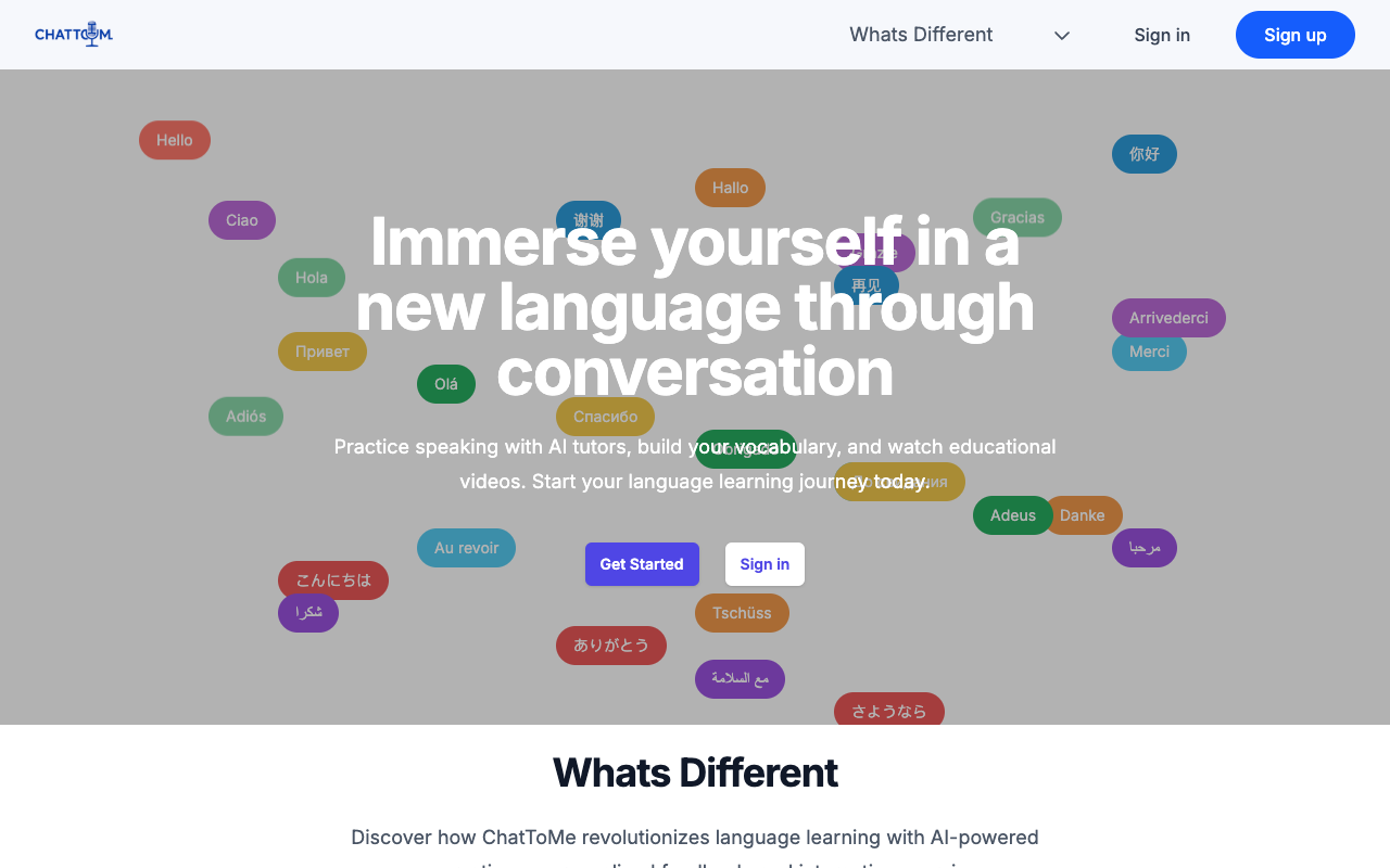 ChatToMe - Speak confidently and learn effortlessly with AI-powered language practice