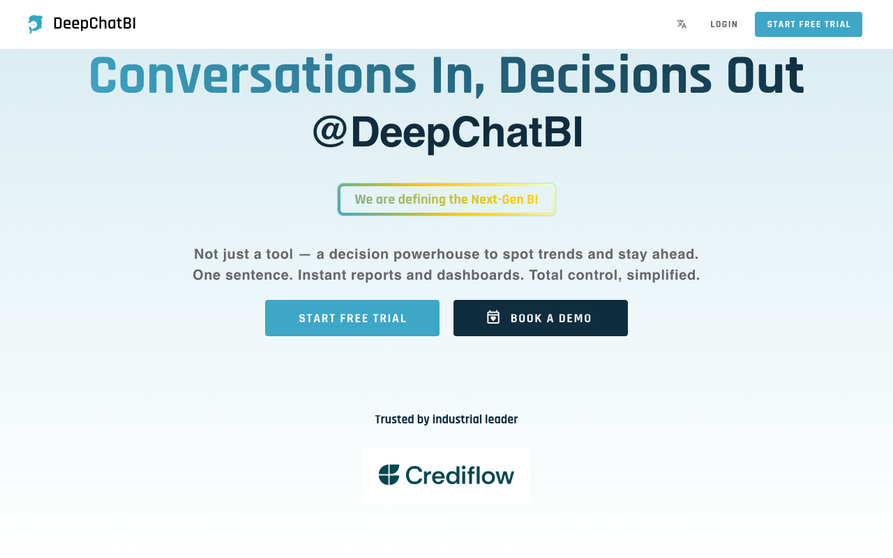 DeepChatBI - A next-generation business intelligence system that generates reports and visual charts instantly