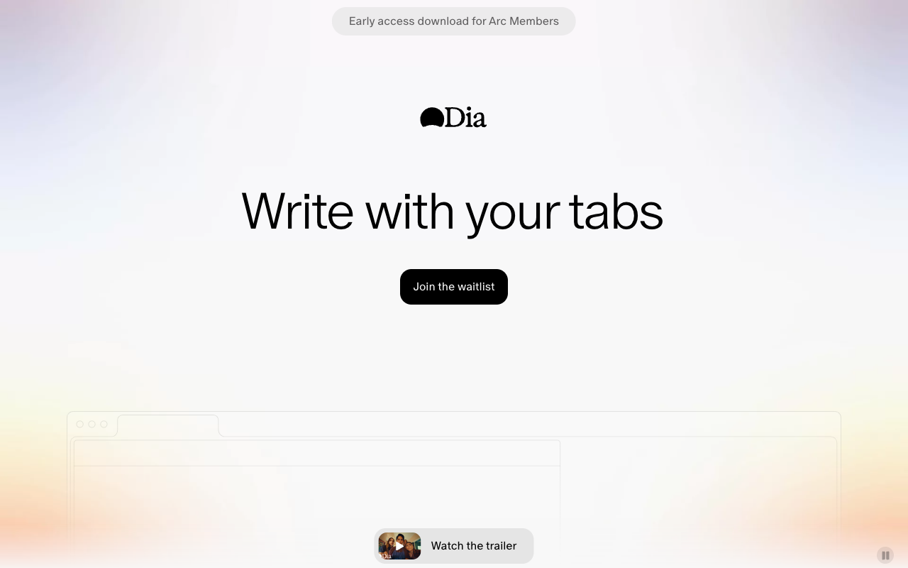 Dia Browser - The AI browser where you can chat with your tabs
