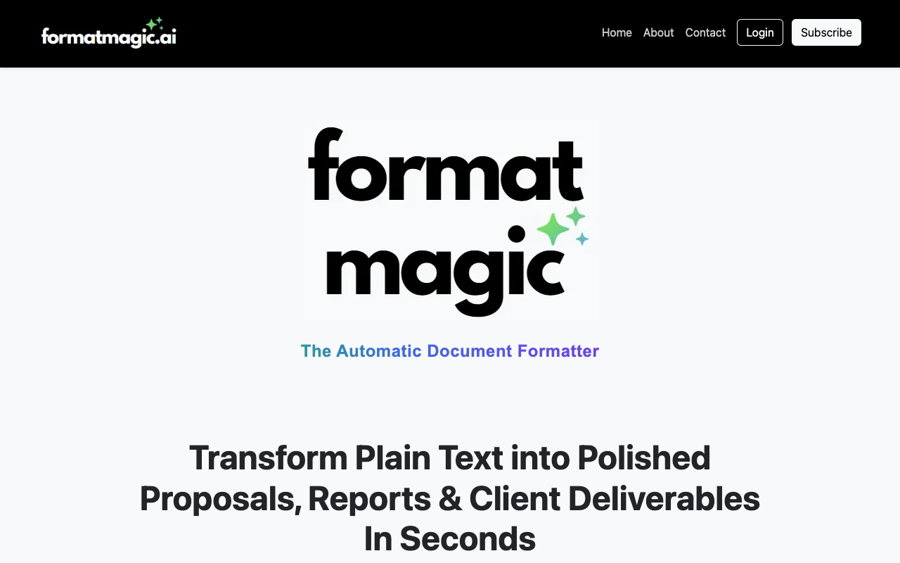 Format Magic - An AI tool that beautifully formats your documents in one click